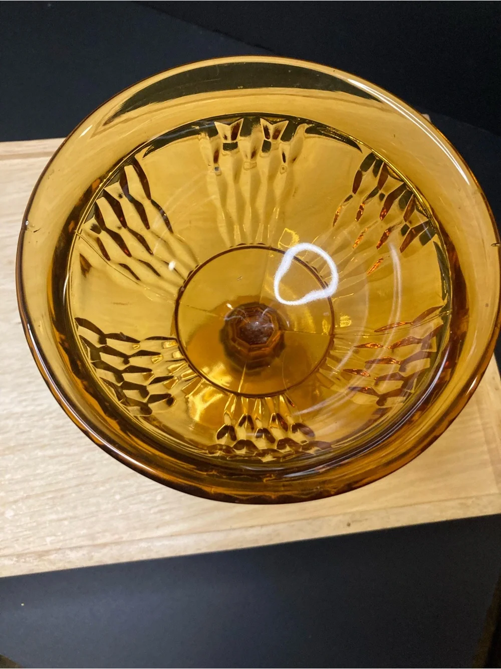 Vintage Indiana Glass Amber compote or candy dish